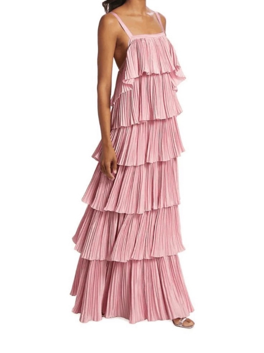NWT L'Idée Classique Pleated Tiered Gown Pink Size AU14/US10